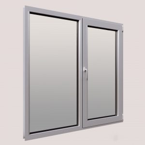 Алюминиевое двухстворчатое окно (глухая + открывающаяся створки) - 8
