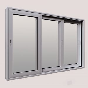 Алюминиевое трехстворчатое балконное холодное раздвижное окно - 10